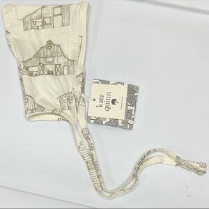 Kate Quinn Baby Bonnet Barnyard Print 0-3 month NWT